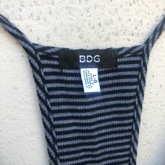 BDG Striped Razorback Crop Top Tank - Picture 2 of 3